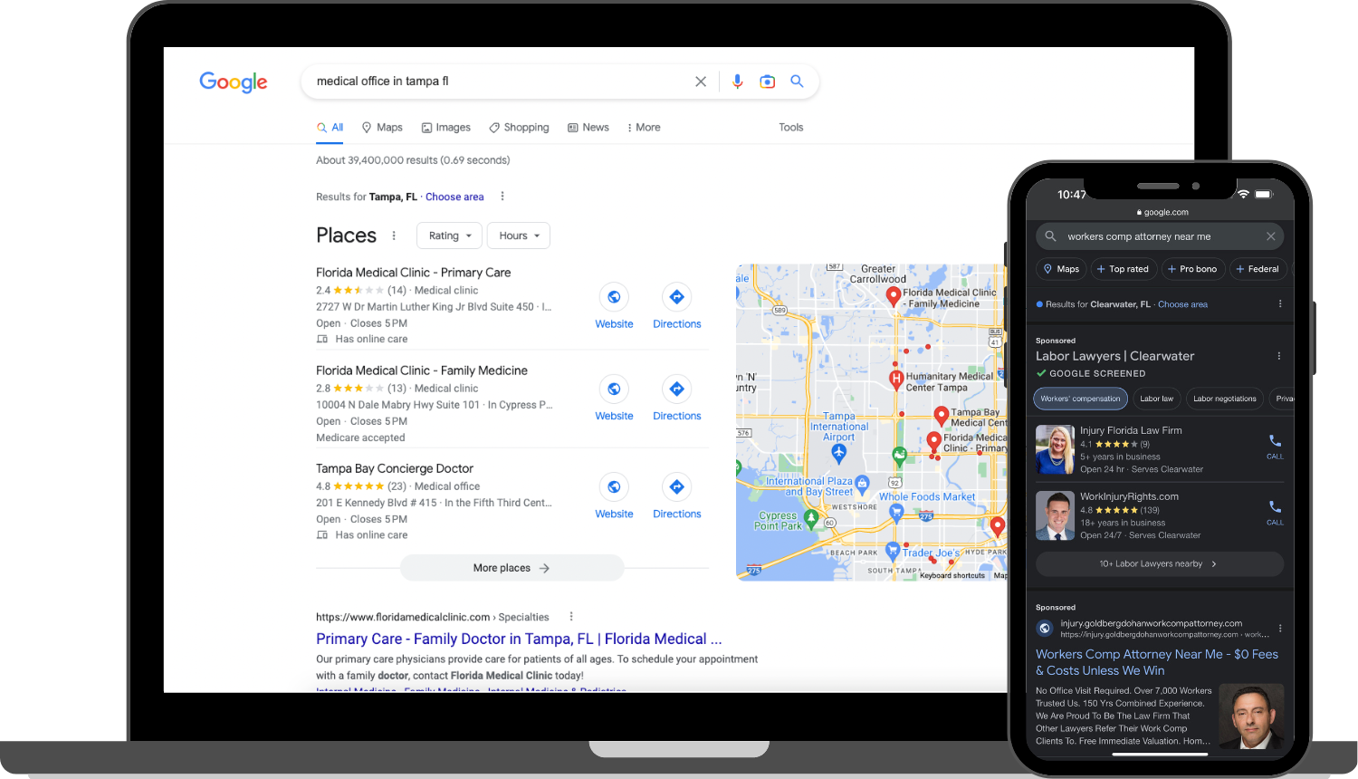 Local SEO Google results image illustrating visibility